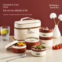 Hộp Cơm Trưa Nhật Bản Tròn Di Động Bằng Thép Không Gỉ Hộp Cơm Trưa Bento Giá Trị Cao Hộp Cơm Trưa Hộp Giữ Tươi