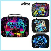 Hộp Cơm Trưa WITTE, Túi Tote Cơm Trưa Di Động Cầm Tay, Máy Chơi Game In Hình Thời Trang Chống Rò Rỉ Cách Nhiệt Túi Đựng Đồ Ăn Trưa Túi Đá