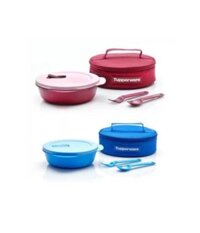 Hộp cơm Tupperware Crystalwave Lunch ( màu đỏ mận – màu xanh da trời)