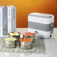 Hộp cơm văn phòng  điện 4 ngăn lõi sứ cao cấp- Hàng Chính Hãng