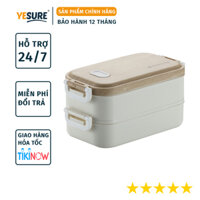 Hộp Cơm Văn Phòng Giữ Nhiệt YESURE HLM-063 Vỏ Nhựa Cao Cấp , Ngăn Đựng Bằng Inox 304 An Toàn , Có Thể Tháo Rời - Hàng chính hãng - Trắng - 1600ml