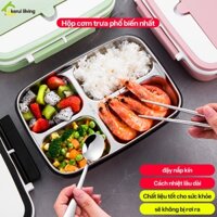 Hộp cơm văn phòng giữ nhiệt DION, đồ đựng cơm, thực phẩm 4 ngăn ba màu dễ chọn lựa chất lượng cao