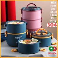 Hộp Cơm/Camen Cao Cấp Giữ Nhiệt 3 Tầng 2200ml Lõi Inox 304 siêu tiện dụng