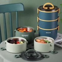 Hộp Cơm/Camen Cao Cấp Healthy Life Lõi Inox 3 Tầng
