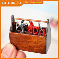 Hộp công cụ thu nhỏ Mô hình hộp bằng gỗ cho phụ kiện nhà búp bê 1/12 Autumn063