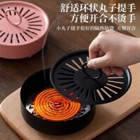 Hộp Cuộn Dây Muỗi Tấm Sắt Lư Hương Hộ Gia Đình Muỗi Cuộn Khay Sắt Gỗ Đàn Hương Đốt Có Nắp Tấm Xám Ngoài Trời Muỗi Cuộn Dây Đứng