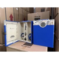 hộp da đôi bản đồ xanh dương lớn