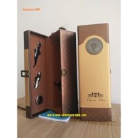 hộp da đơn vàng đồng tiền, hộp rượu da đơn