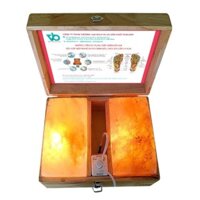 Hộp đá muối massage chân mat cong 2 ngan