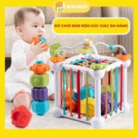 Hộp đan dây bận rộn Montessori thả hình khối xúc giác đa năng phát triển đa giác quan cho bé
