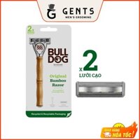 Hộp dao cạo râu 5 lưỡi kép Bulldog Skincare Original Bamboo Razor tay cầm được làm bằng tre tư nhiên