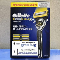 Hộp dao cạo râu 5 lưỡi Gillette Proshield5 (1 tay cầm xoay chiều và 4 đầu cạo 5+1)