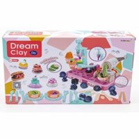 Hộp đất nặn INBEALY Dream Clay DIY: khuôn làm bánh sinh nhật, spaghetti, hambuger, máy tạo nước ép, 5ages+, Model 677-3