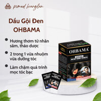 Hộp dầu gội nhuộm tóc GỘI LÀ ĐEN OHBAMA - hộp 10 gói ( Màu đen )