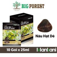 Hộp Dầu Gội Nhuộm Tóc, Thảo Dược Màu Nâu Hạt Dẻ, Mankani 250ml - Chính Hãng - 3 gói lẻ