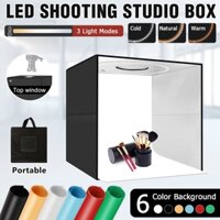 Hộp đèn ảnh 40cm, Lều chụp ảnh LED chiếu sáng chụp ảnh với 6 phông nền PVC, Gian hàng ảnh màu đen gấp di động 5500K để trưng bày sản phẩm