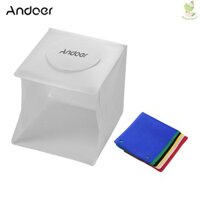 Hộp đèn chụp ảnh Andoer Di Động Photo Studio Đèn LED Hộp Chụp Lều Gấp Mini Studio Chụp Ảnh Softbox với 6 Màu Phông Nền 2 Dây LED wit Came-211
