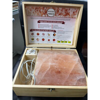 Hộp đèn đá muối Himalaya viên mặt cong massage chân