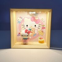 Hộp Đèn Khung Gỗ Các Nhân Vật Hoạt Hình Kuromi, Cinnamoroll, Hello Kitty, Melody, Có Đèn Led Trang Trí, Quà Tặng