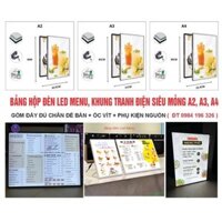 Hộp Đèn Led Quảng Cáo A2, A3, A4, Hộp Đèn Siêu Mỏng ,Bảng Led Menu, Khung Tranh Điện Để Bàn