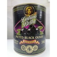 [HỘP ĐEN LỚN 3Kg] TRÁI Ô LIU ĐEN TÁCH HẠT [Spain] LATINO BELLA Pitted Black Olives (anm)