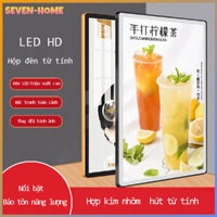 Hộp đèn từ tính hợp kim nhôm, dải đèn LED, thang máy quảng cáo treo tường, hộp đèn siêu mỏng, quán trà sữa