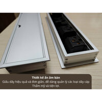 Hộp Điện Nhôm Âm Bàn, Mặt Bàn Họp Kèm 3 Ổ Cắm 2 USB Và HDMI Đầy Đủ Chức Năng+Tặng kèm đầu chuyển đổi chân cắm