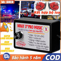 Hộp điều khiển loa đa âm,Mr.SACA Nhại còi 3 pro 12 bài, điện auto 12v, 24v,Sừng Rơle Cho Xe Tải Ô Tô, còi hơi, còi điện