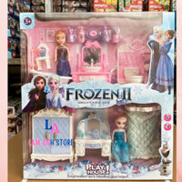 Hộp đồ chơi búp bê Nữ Hoàng Elsa và Anna Cao cấp 2 tầng Lamanh, búp bê nữ hoàng băng giá