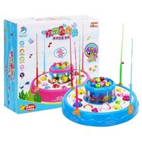 Hộp Đồ Chơi Câu Cá Pin Nam Châm 2 Tầng, 16 Con Cá Lớn, 10 Con Cá Nhỏ, 3 Cần, 4 Rổ Đựng Cá - Đồ Chơi Giáo Dục