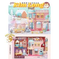 Hộp đồ chơi cho bé gái LÂU ĐÀI THỎ NGỌC - ngôi nhà của thỏ Sylvanian ngôi nhà búp bê - phòng ngủ - bàn trang điểm Y HÌNH