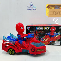 Hộp Đồ Chơi Người Nhện Spider Man, Tàu Có Pin Nhạc Đèn Thú Vị