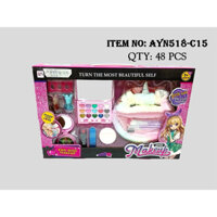 HỘP ĐỒ CHƠI PHẤN TRANG ĐIỂM + SON + SƠN MÓNG + LƯỢC + TÚI VẢI NGỰA PONY SỪNG