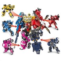 HỘP ĐỒ CHƠI ROBOT LẮP RÁP BIỆT ĐỘI SIÊU NHÂN NHÍ 5 TRONG 1, hàng đẹp