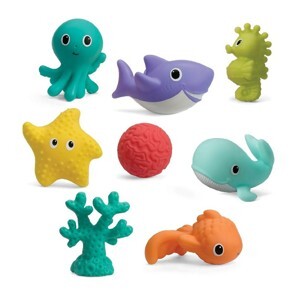 Hộp đồ chơi tắm 8 sinh vật biển Infantino 205031