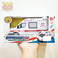 Hộp Đồ Chơi xe cứu thương chạy pin có nhạc đèn City rescue car 873