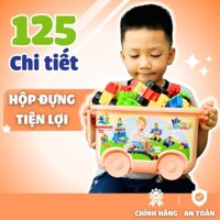 Hộp Đồ Chơi Xếp Hình 125 Chi Tiết Bằng Nhựa Có Hộp Đựng Xe Đẩy Siêu Xinh Cho Bé Trai Và Bé Gái Phát Huy Sáng Tạo