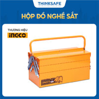 Hộp đồ nghề sắt ba tầng INGCO HTB03 HTB02 tấm sắt dày bền bỉ, tiện lợi Thùng đựng đồ nghề chính hãng - Thinksafe