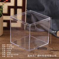 Hộp đóng gói acrylic PS hình vuông nắp trên và dưới 10cm, hộp đựng kẹo, bánh quy, slime, bọt biển trang điểm, sô cô la, nổi tiếng trên mạng