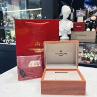 Hộp đồng hồ Patek Philip bằng gỗ kèm túi, sổ thông tin hãng