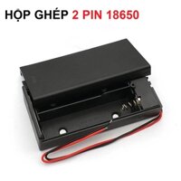 Hộp đựng 2 pin 37V 18650 nối tiếp có nắp đậy và công tắc tắt mở nguồn ra 7.4v