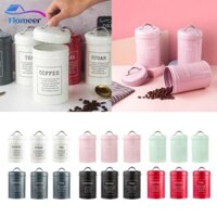 Hộp đựng 3 gói Flameer có nắp lọ kim loại cho trà, đường, kích thước