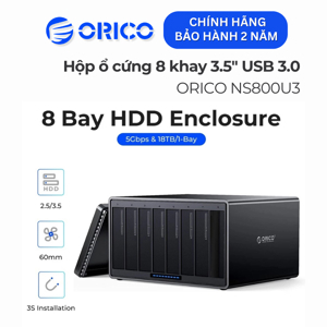Hộp đựng 8 ổ cứng 3.5 ORICO NS800U3, USB 3.0