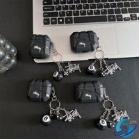 Hộp đựng Airpod 4 Thời trang Stussy Meteorolite móc khóa đen bi-a xúc xắc airpod 1 2 3 pro 2 bìa