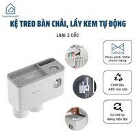 Hộp Đựng Bàn Chải Và Nhả Kem Đánh Răng Tự Động Tặng Kèm  Cốc Hút Từ -Kệ Để Đồ Nhà Tắm Dán Tường Tiện Lợi- Hàng Chính Hãng MINIIN - 2 Cốc