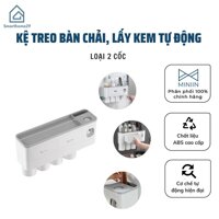 Hộp Đựng Bàn Chải Và Nhả Kem Đánh Răng Tự Động Tặng Kèm  Cốc Hút Từ -Kệ Để Đồ Nhà Tắm Dán Tường Tiện Lợi- Hàng Chính Hãng MINIIN - 3 Cốc