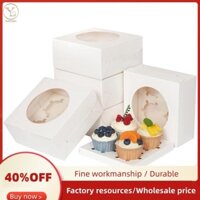 Hộp đựng bánh 50 món, Hộp bánh quy, Hộp làm bánh màu trắng 4 hộp bánh Cupcake, Hộp xử lý