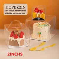 Hộp Đựng Bánh Kem Gato Sinh Nhật Mica Trong Suốt Hình Vuông Nhiều Kích Cỡ - HOPBK2IN