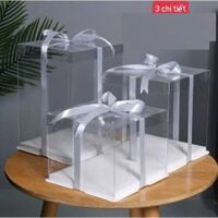 Hộp đựng bánh kem nhựa trong 31.5x18cm.