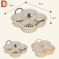 Hộp đựng bánh kẹo, hoa quả có nặp đậy, vách chia ngăn, tay cầm, thiết kế mới 2024